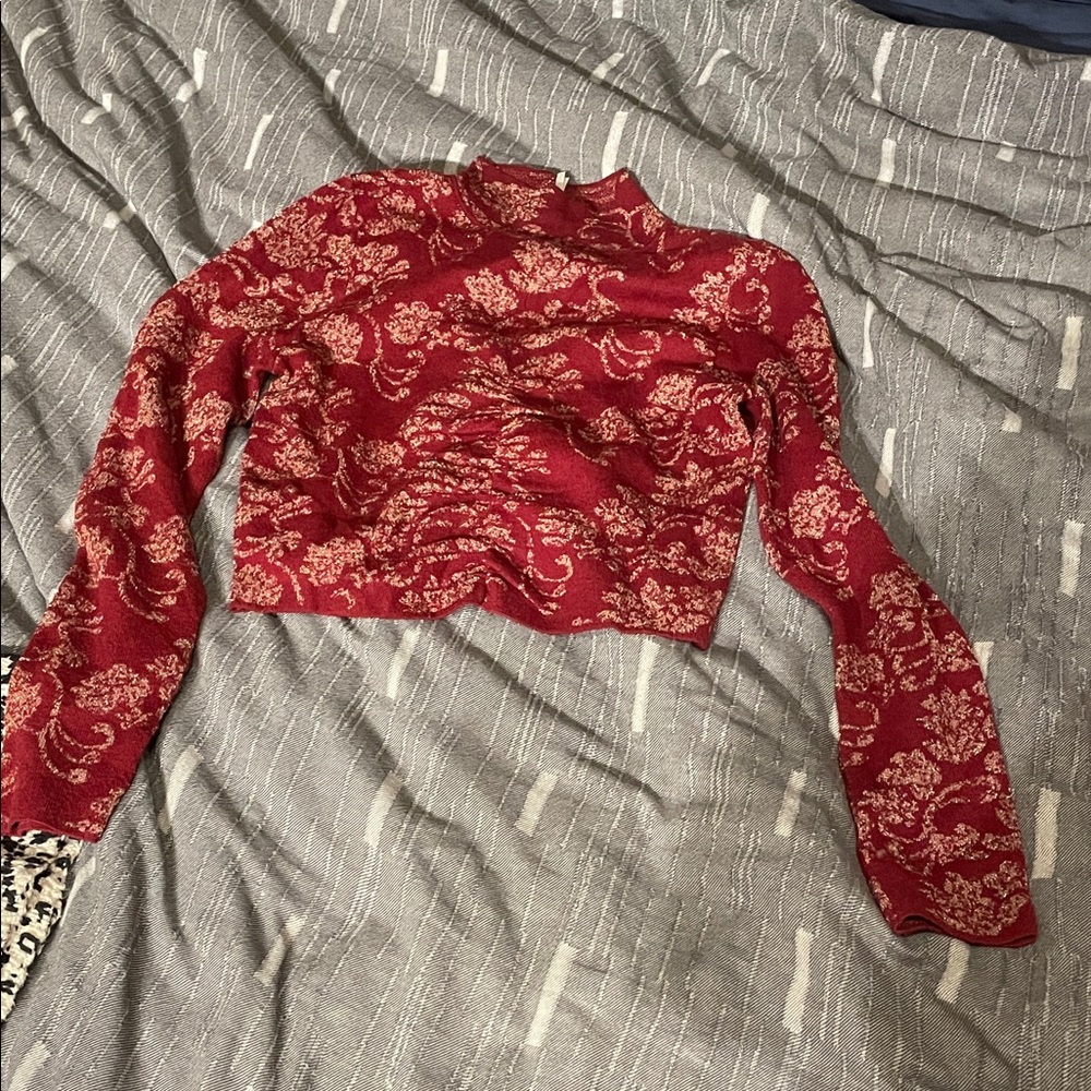Anthropologie crop mock Neck Sweater